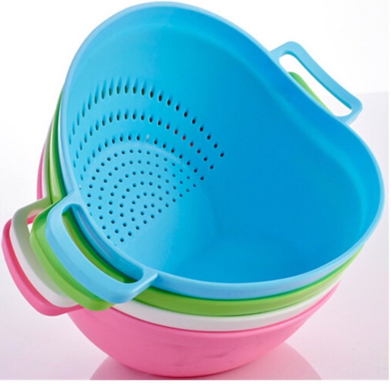 Силиконова кошница за оттичане на вода кухня практична кошница за изтичане двойна дръжка Taomi кошница за плодове и зеленчуци